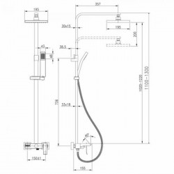 Душевая система LEMARK Contest, тропический дождь LM5862CW