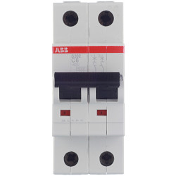 Автоматический выключатель ABB S202 (2CDS252001R0064) 2P 6А тип C 6 кА 400 В на DIN-рейку