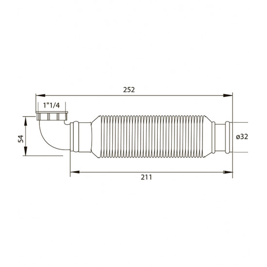 Сифон для раковины WIRQUIN SENZO PUSH-FIT 30719168 1 1/4"х32 мм без выпуска сухой затвор