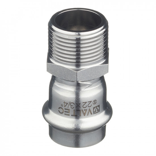Соединитель VALTEC (VTi.901.I.002205) 22 мм х 3/4 НР(ш) нержавеющая сталь