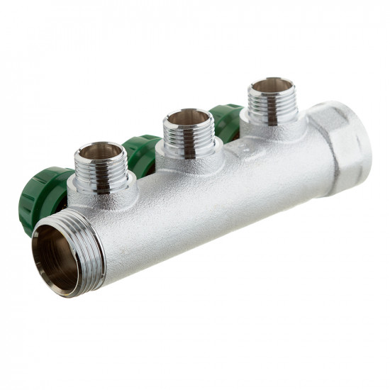 Коллектор Stout (SMB-6850-011203) 1 ВР(г) х 3 выхода 1/2 НР(ш) х 1 НР(ш) регулирующий