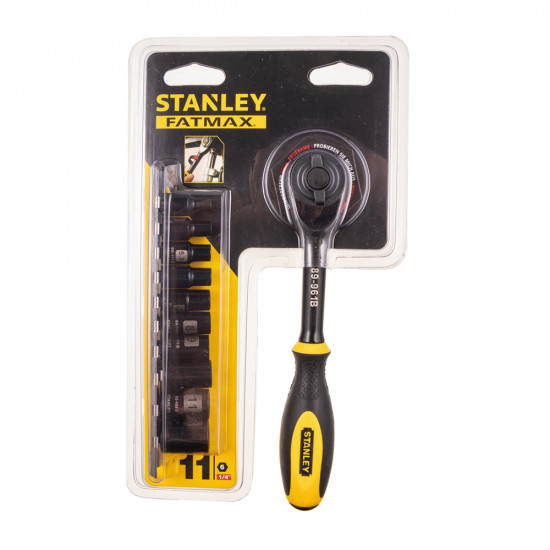 Набор торцевых головок храповый механизм Stanley Fatmax 1/4" (0-94-607) (11 шт.)
