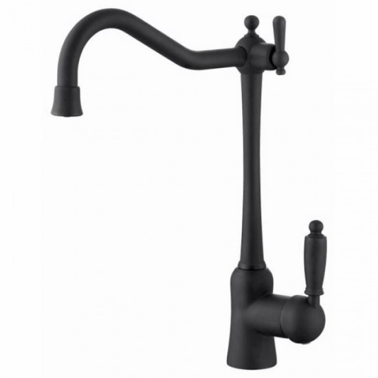 Смеситель кухонный под фильтр однорычажный  боковой  KAISER Vincent 31944-2 Black Marble