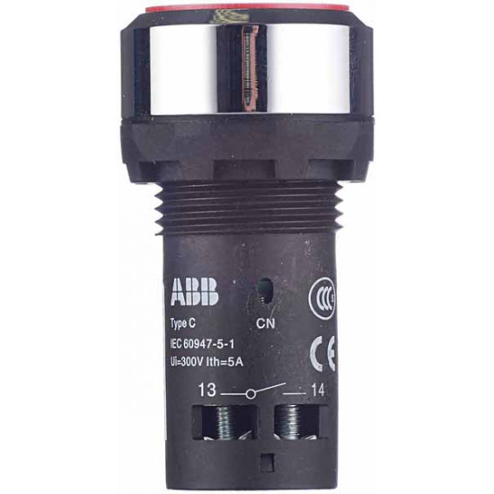 Кнопка ABB CP1-30R-11 (1SFA619100R3071) 220 В на дверцу щита красная