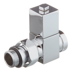 Клапан (вентиль) регулирующий ручной прямой Royal Thermo CUBE (RTE 50.026) 1/2 НР(ш) х 1/2 ВР(г) для радиатора хром
