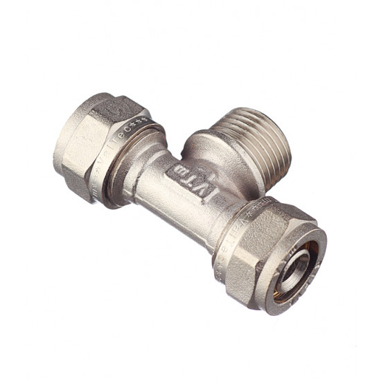 Тройник VALTEC (VTm.333.N.160416) 16 обж(ц) х 1/2 НР(ш) х 16 обж(ц)