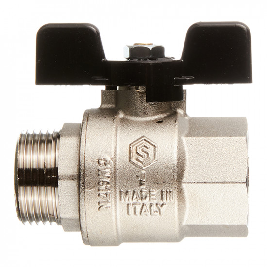 Кран шаровой латунный Stout (SVB-0004-000025) 1 ВР(г) х 1 НР(ш) бабочка прямой