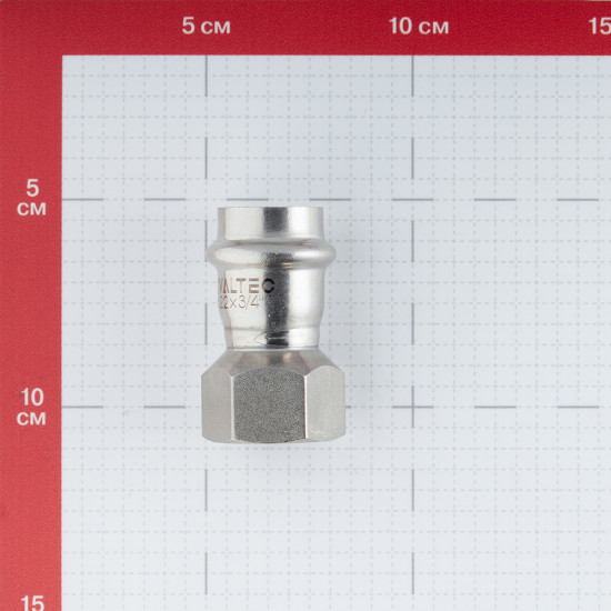 Соединитель VALTEC (VTi.902.I.002205) 22 мм х 3/4 ВР(г) нержавеющая сталь