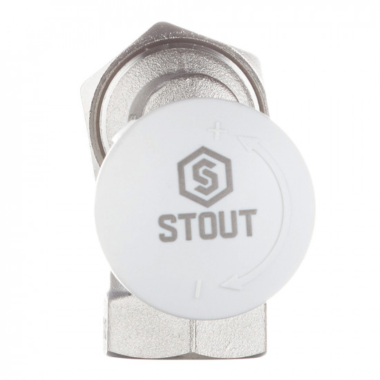 Клапан (вентиль) термостатический прямой Stout (SVT-0005-000015) 1/2 НР(ш) х 1/2 ВР(г) для радиатора никелерованный