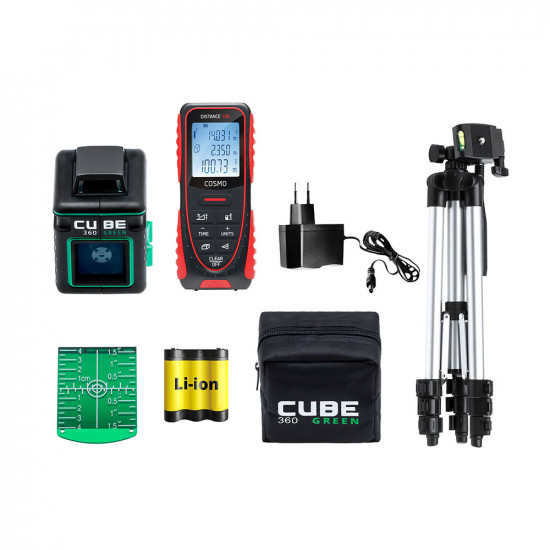 Уровень лазерный ADA Cube 360 Green Professional Edition (А00680) со штативом и дальномером
