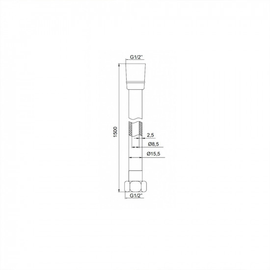 Шланг для душа 1500 мм IDDIS 04P15BLi19 ПВХ черный 1/2" x 1/2"