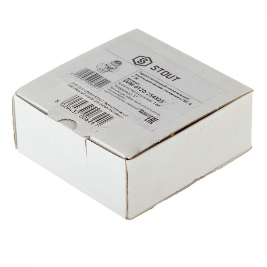 Клапан (вентиль) термостатический Stout (SVM-0120-254325) подмешивающий 1 НР(ш) для систем отопления и ГВС 20-43 °С KVs 2,5