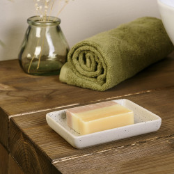 Мыльница для ванной Moroshka Naturel настольная керамика бежевая
