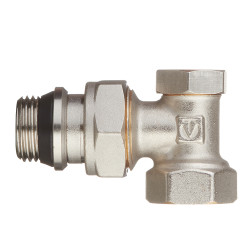 Клапан (вентиль) запорный угловой VALTEC (VT.019.NR.04) 1/2 НР(ш) х 1/2 ВР(г) для радиатора с дополнительным уплотнением