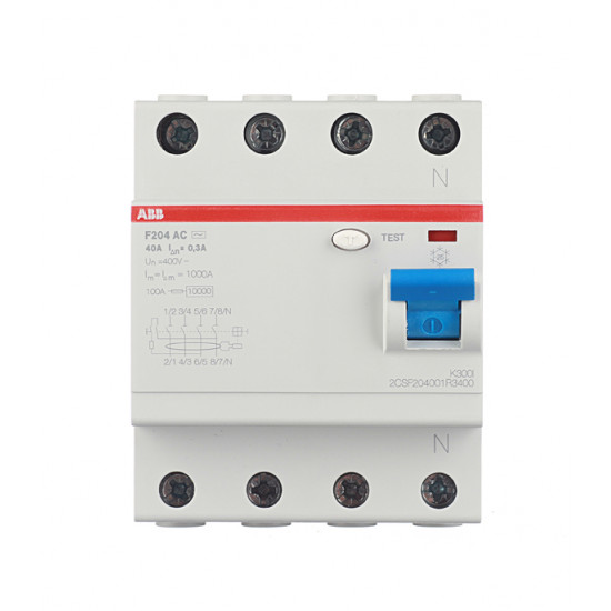 УЗО ABB F204 (2CSF204001R3400) 40А 300 мА 4P тип AC 10 кА
