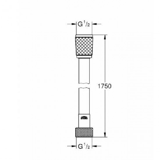 Душевой шланг пластиковый 175 см GROHE Relexaflex  хром
