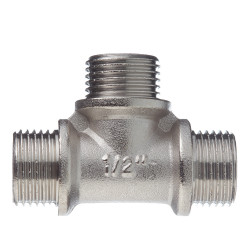 Тройник Valtec (VTr.131.N.0004) 1/2 НР(ш) х 1/2 НР(ш) х 1/2 НР(ш) латунный