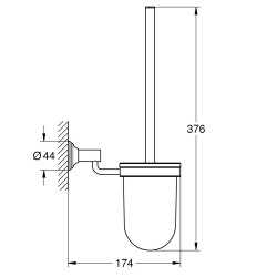 Ерш Grohe Essentials Authentic 40658001 с держателем стекло/сталь хром