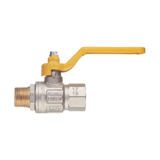 Кран шаровой газовый 1/2 ВР(г) х 1/2 НР(ш) ручка
