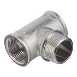 Тройник Valtec (VTr.132.N.0005) 3/4 ВР(г) х 3/4 НР(ш) х 3/4 ВР(г) латунный