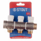 Коллектор Stout (SMB 6851 341203) 3/4 ВР(г) х 3 выхода 1/2 НР(ш) х 3/4 НР(ш) регулируeмый