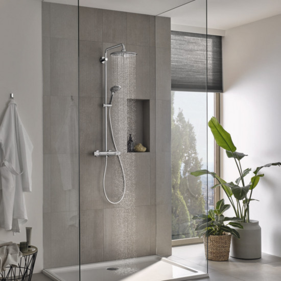 Душевая система Grohe Vitalio Joy 30361000 верхним душем d260 мм с лейкой d 110 мм с термостатом