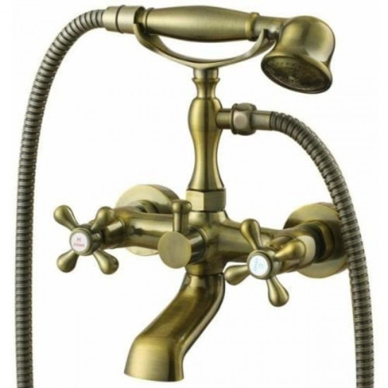 Смеситель для ванны с двумя рукоятками KAISER Carlson Style 44322-1 бронза