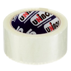 Лента клейкая упаковочная Unibob прозрачная бесшумная 48 мм 66 м