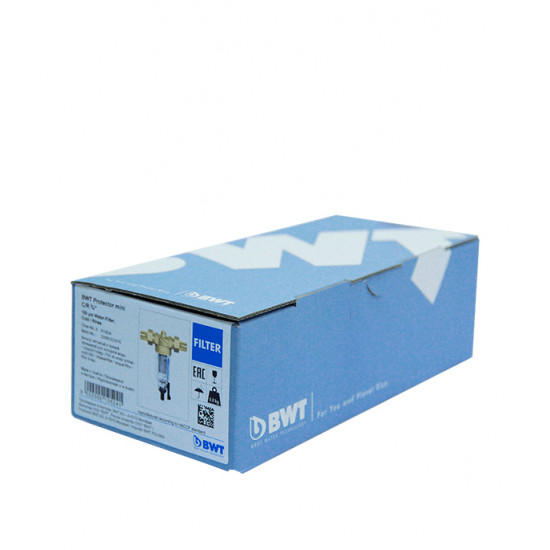 Предфильтр BWT Protector Mini для горячей воды прямая промывка 1/2 НР(ш) х 1/2 НР(ш)
