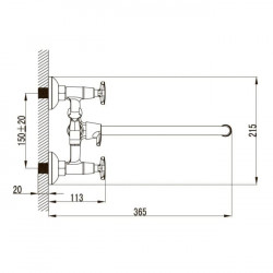 Смеситель для ванны с душем  28155 KAISER Crystal CHROME