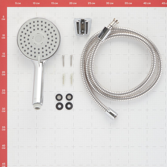 Душевой комплект Ravak 903.00 X07S006  шланг 1500 мм с душевой лейкой Flat M d118 мм F3 с держателем