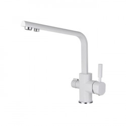 Смеситель для кухонной мойки под фильтр однорычажный  боковой  Kaiser Decor 40144-10 White ?40