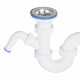Сифон для мойки и раковины VIRPLAST by WIRQUIN 30980698 1 1/2"х40 прямоточный с выпуском D 70 мм и гибк