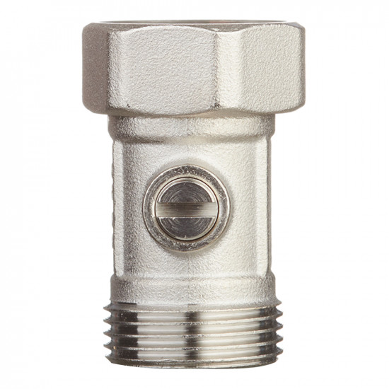Узел нижнего подключения прямой Stout (SVH-0005-000020) 3/4 НР(ш) х 3/4 ВР(г) для радиатора никелерованный