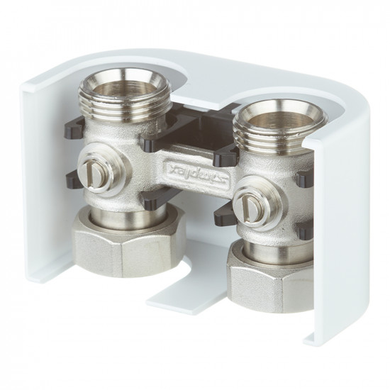 Узел нижнего подключения прямой Simplex Standard Line D1/50 H-образный 1/2 НР(ш) х 3/4 EK для радиатора c ниппелями 1/2" с декоративной панелью