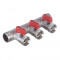 Коллектор Henco (VB050503-ROOD) 3/4 ВР(г) х 3 выхода 3/4 НР(ш) ЕК х 3/4 НР(ш) с шаровыми кранами