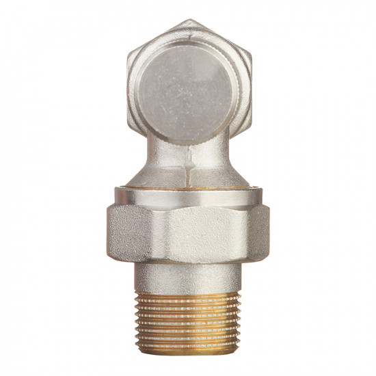 Клапан запорный угловой Danfoss RLV-20 (003L0145) 3/4 НР(ш) х 3/4 ВР(г) для радиатора никелированный