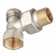 Клапан запорный угловой Danfoss RLV-20 (003L0145) 3/4 НР(ш) х 3/4 ВР(г) для радиатора никелированный