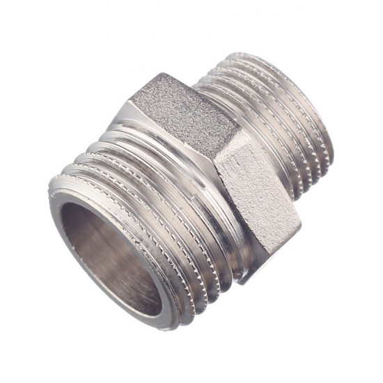 Ниппель переходной Stout (SFT-0004-001238) 1/2 НР(ш) х 3/8 НР(ш) латунный