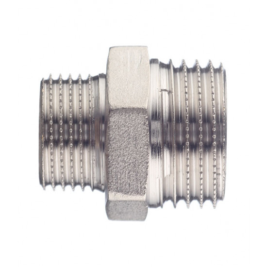 Ниппель переходной Stout (SFT-0004-001238) 1/2 НР(ш) х 3/8 НР(ш) латунный