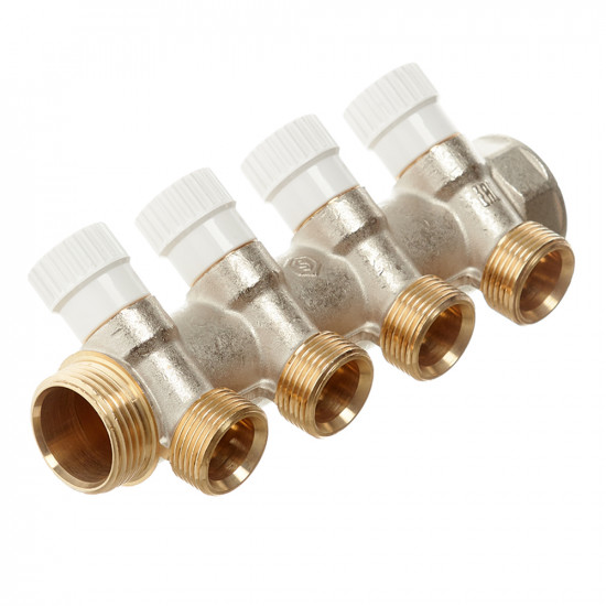 Коллектор Stout (SMB 6851 013404) 1 ВР(г) х 4 выхода 3/4 НР(ш) ЕК х 1 НР(ш) регулируeмый