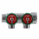 Коллектор Far (FK 3821 3412TP) 3/4 ВР(г) х 2 выхода 1/2 НР(ш) х 3/4 НР(ш) регулируeмый