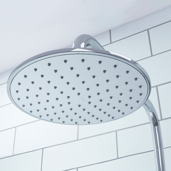 Душевой гарнитур Milardo Shower Set 3703F24M76 с лейкой d 80 мм со стойкой 850-1150 мм с верхней лейкой d 200 мм