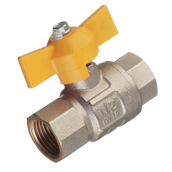 Кран шаровой газовый 1/2 ВР(г) х 1/2 ВР(г) бабочка
