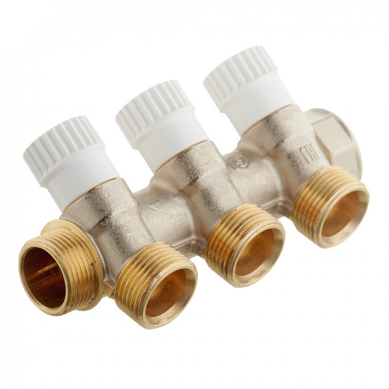 Коллектор Stout (SMB 6851 343403) 3/4 ВР(г) х 3 выхода 3/4(ЕК) х 3/4 НР(ш) регулирующий