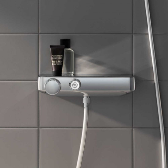 Смеситель для душа без излива GROHE Grohtherm SmartControl 34719000 с полочкой с термостатом без лейки